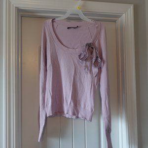 The Limited small lilac cotton longsleeve lightweight sweater
